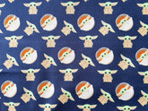 Star Wars The Mandalorian The Child (Baby Yoda) Print, 100% Cotton Fabric, Navy